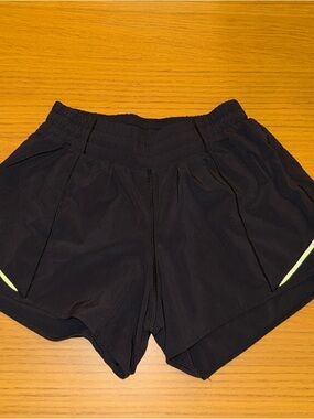 lululemon athletica Black Athletic Shorts with Reflective Side Detail